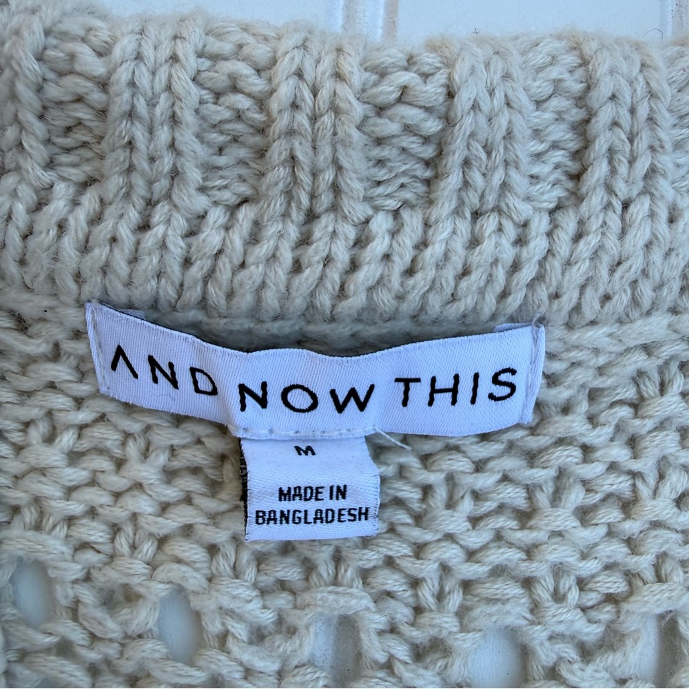 Open-Knit V-Neck Striped Sweater - Picture 5 of 6